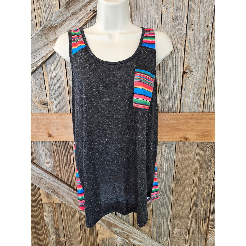 Sunshine and Rodeos size medium serape bright contrast summer career casual ^